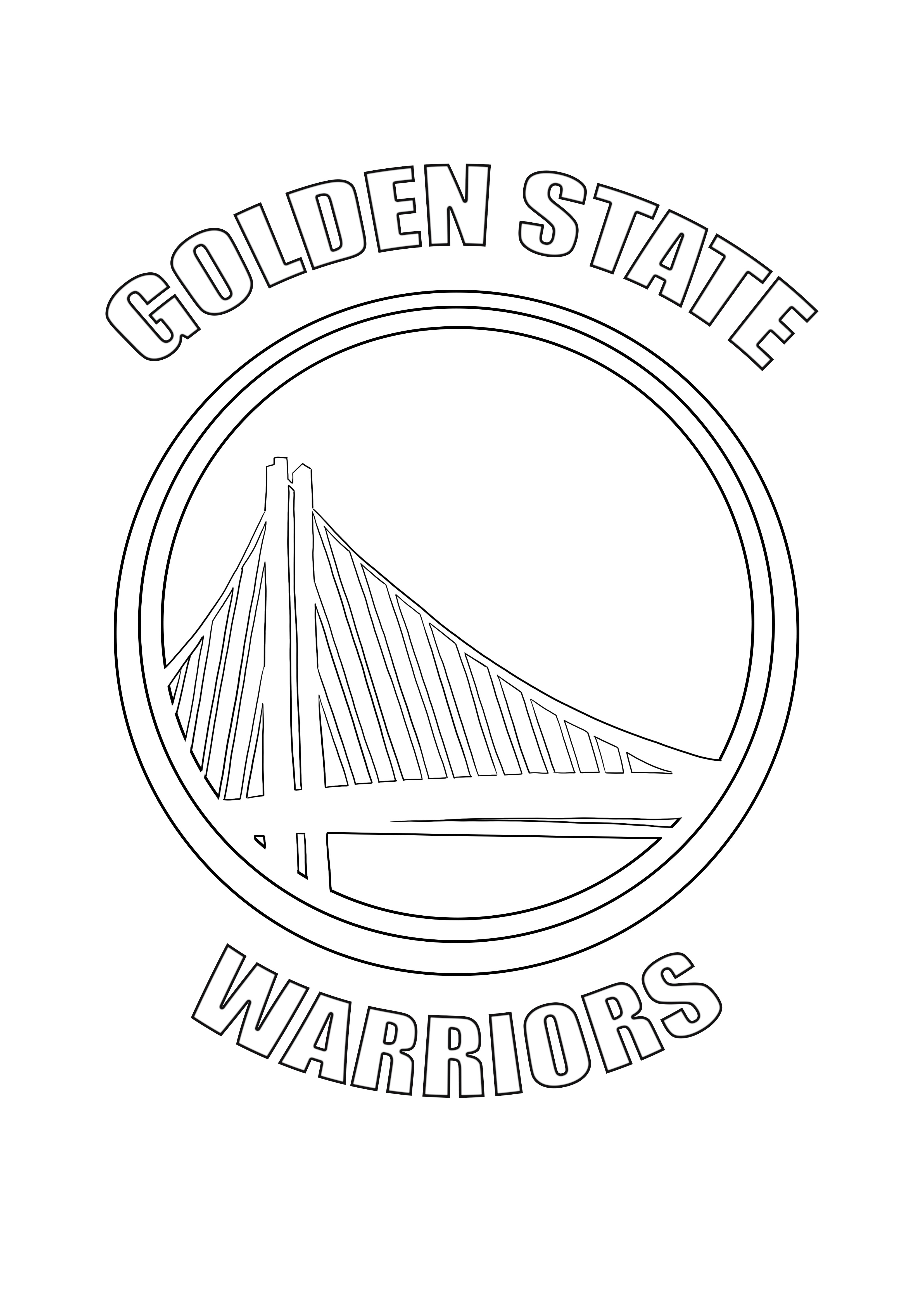 Logotipo do Golden State Warriors para imprimir e colorir gratuitamente