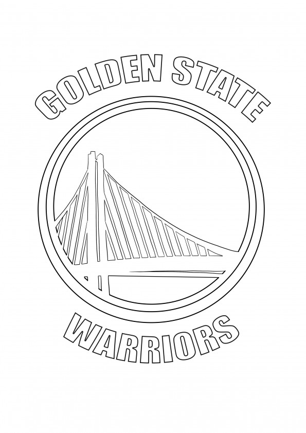 Golden State Warriors -logo ilmaiselle tulostus- ja värityssivulle