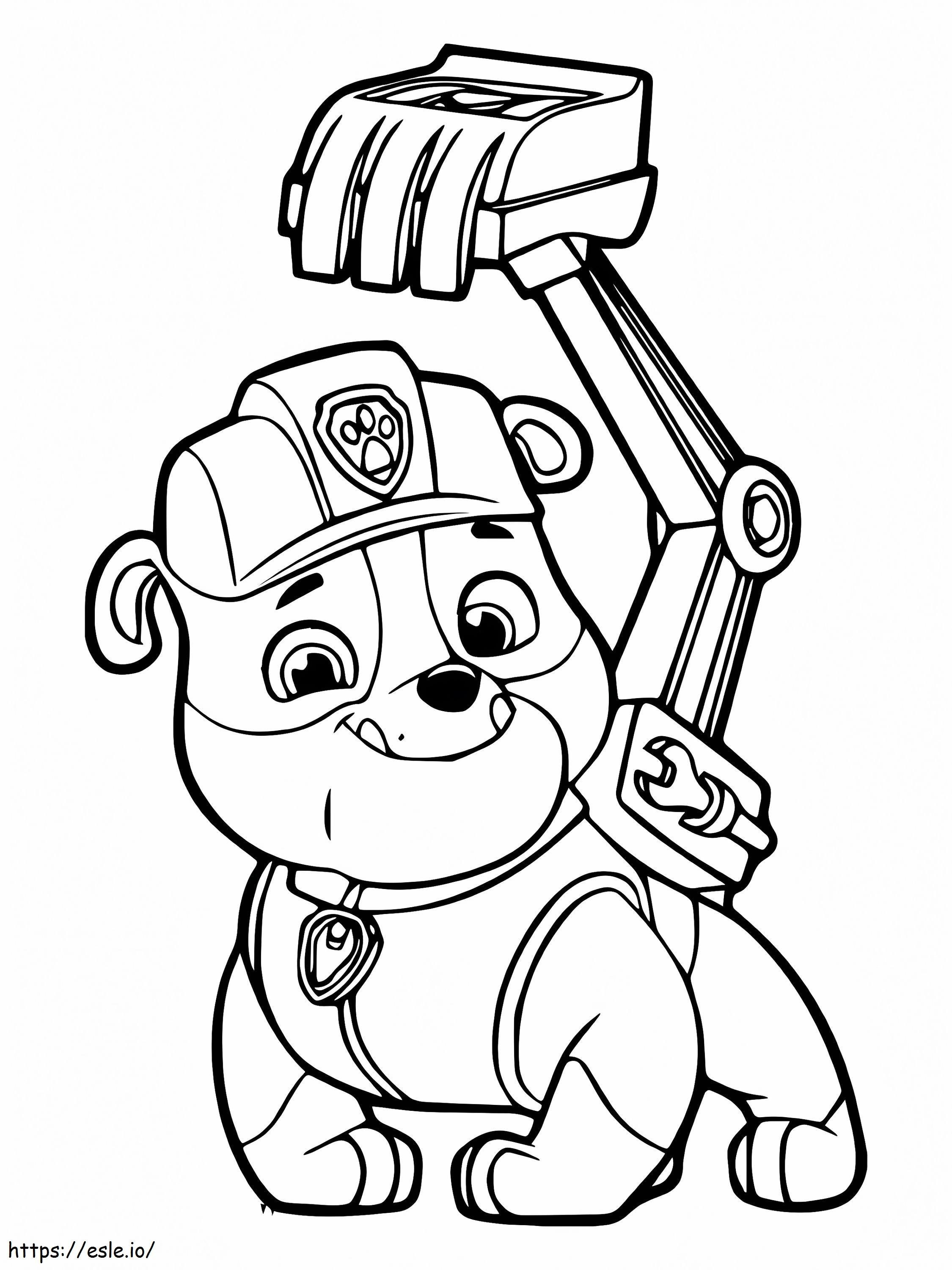 Rubble And His Digger Equipment coloring page