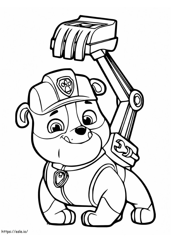 Rubble And His Digger Equipment coloring page