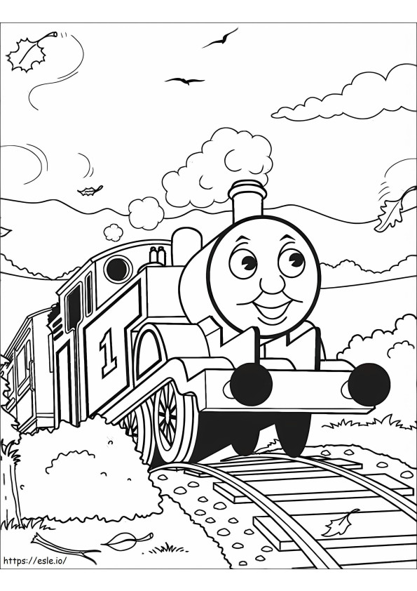Cute Train coloring page