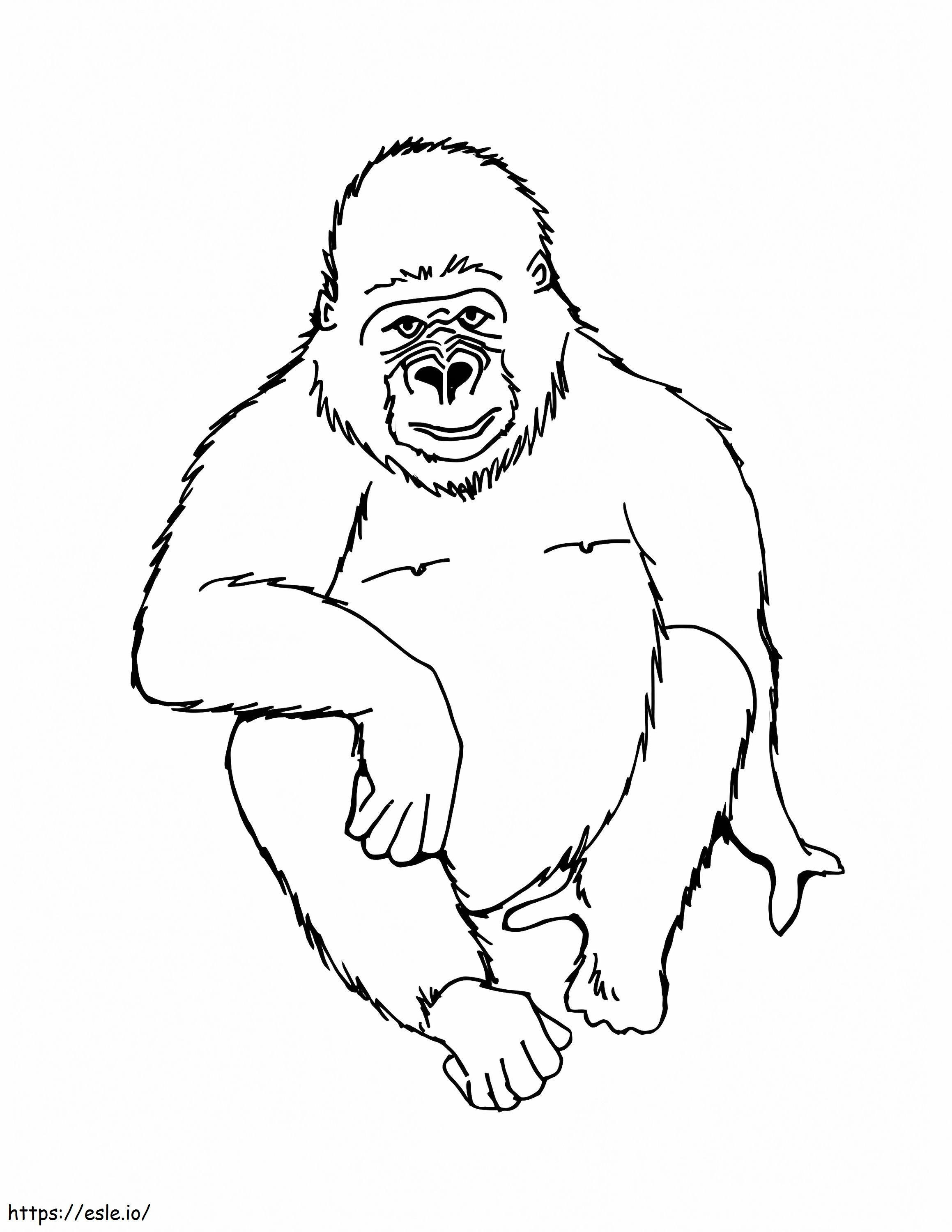 Gorila sentado para colorir