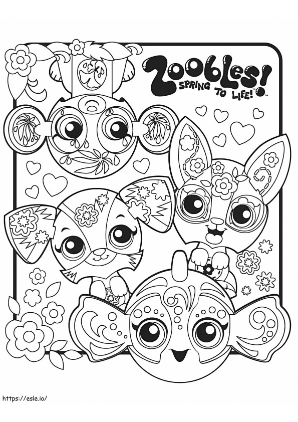 Printable Zoobles coloring page