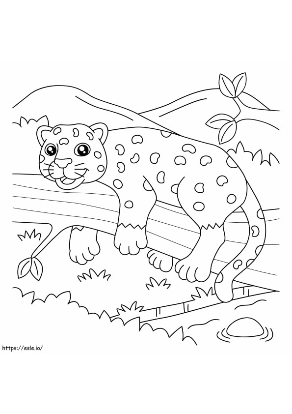 Jaguar allongé sur une branche d'arbre