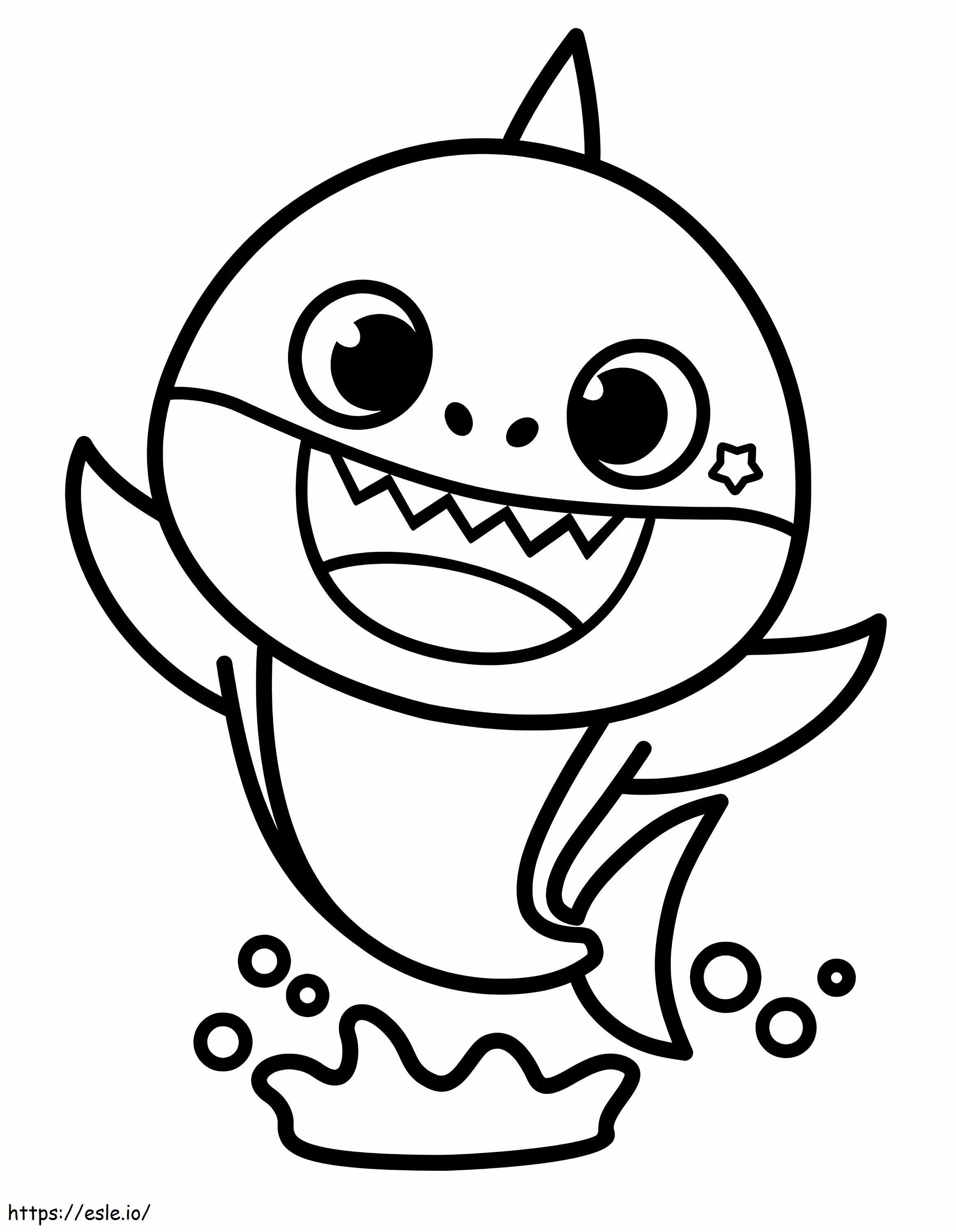 Coloriage Bébé requin saute à imprimer dessin