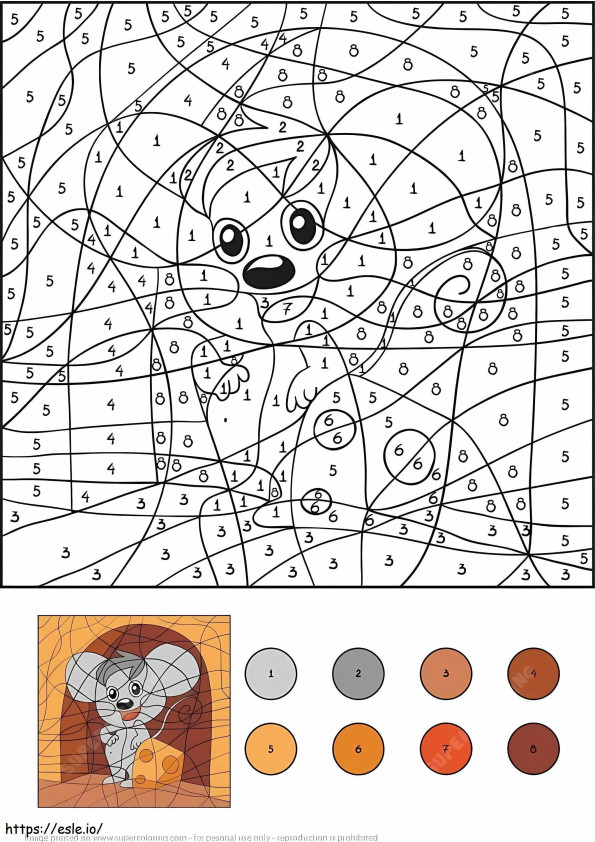 Mouse Color By Number coloring page