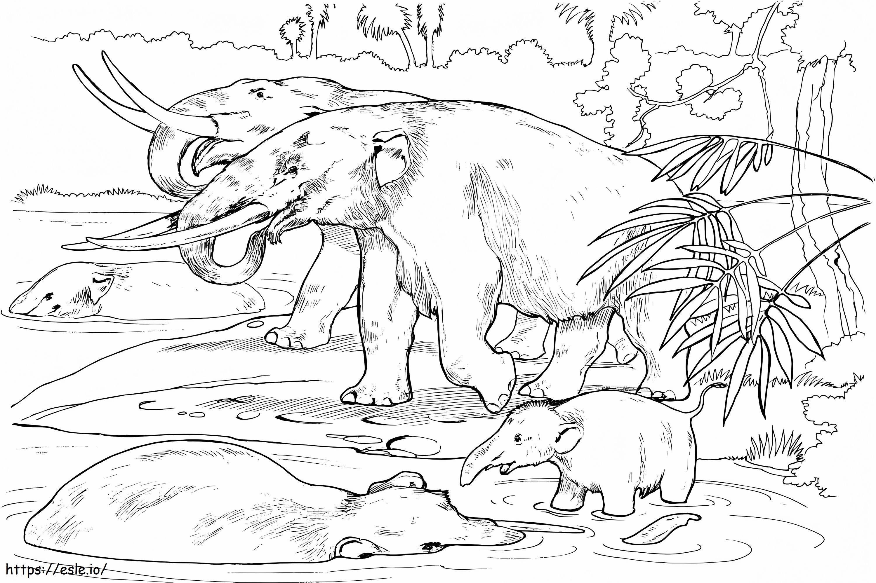 Mastodons coloring page