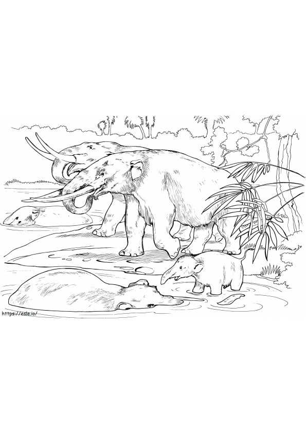 Mastodons coloring page