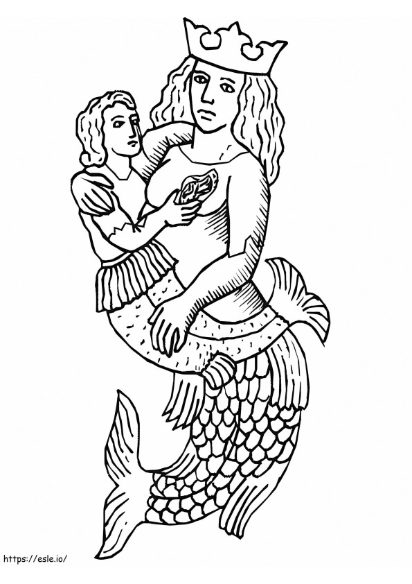 Meerjungfrauen-Statue ausmalbilder