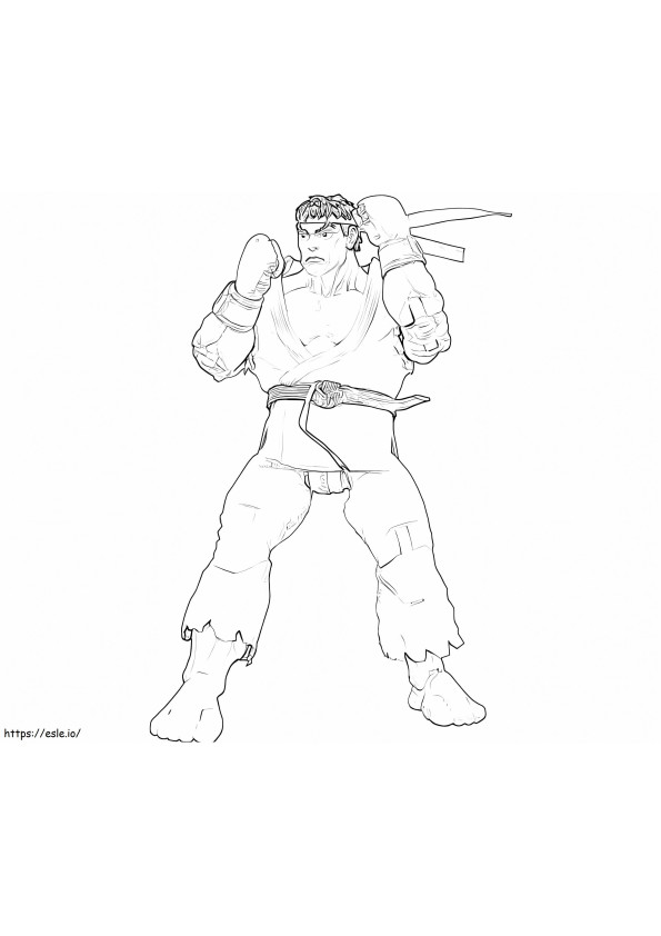 Desenează-l pe Ryu de colorat