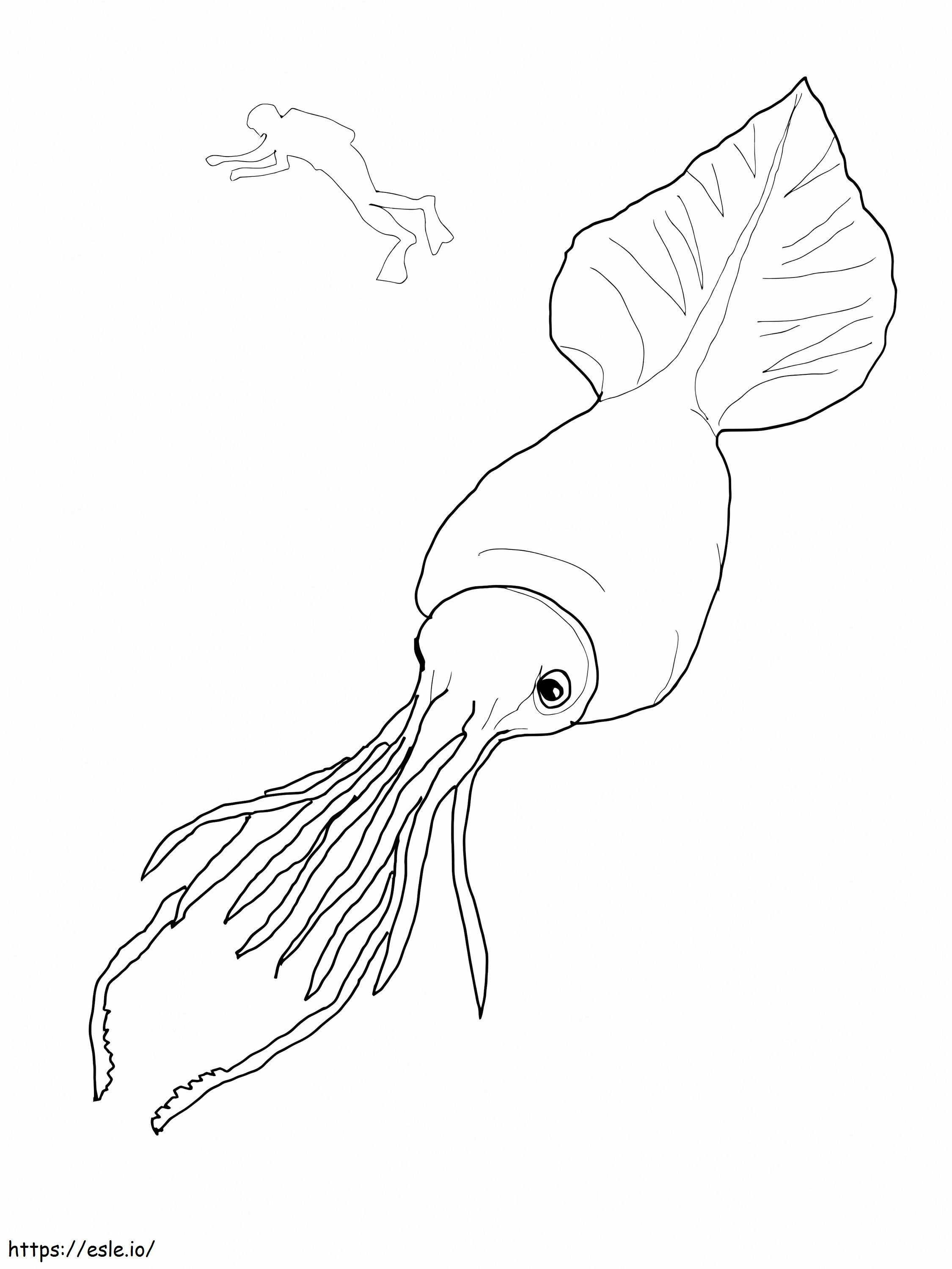 Squid And People coloring page