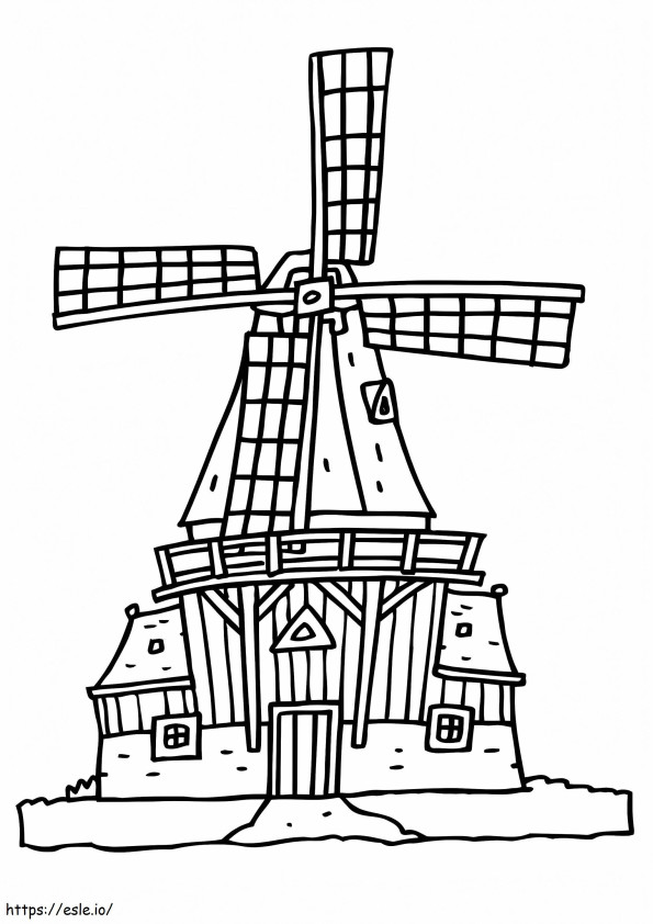 Windmill To Color coloring page