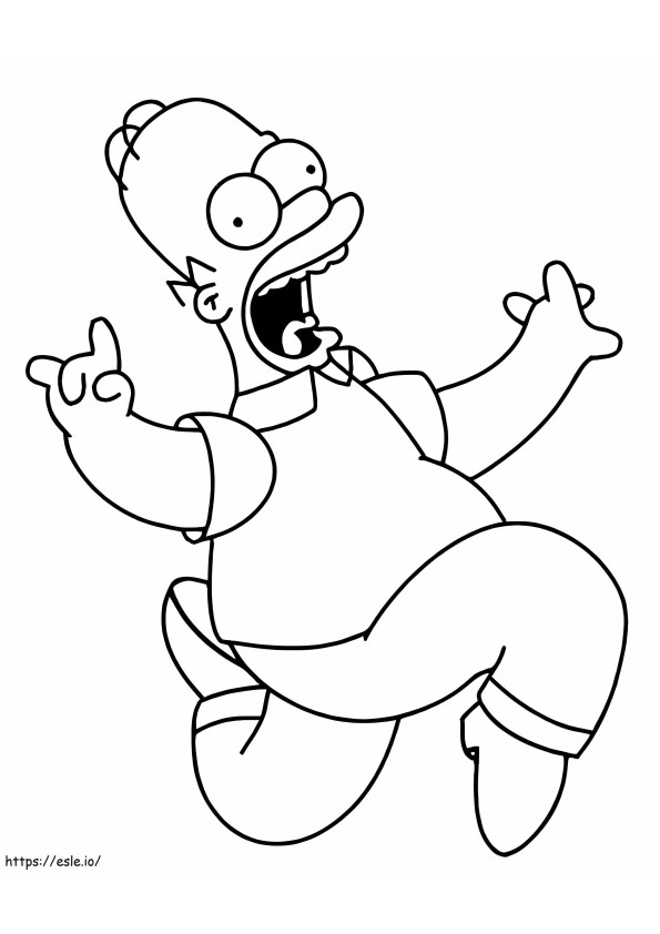 Homer Simpson yang lucu Gambar Mewarnai
