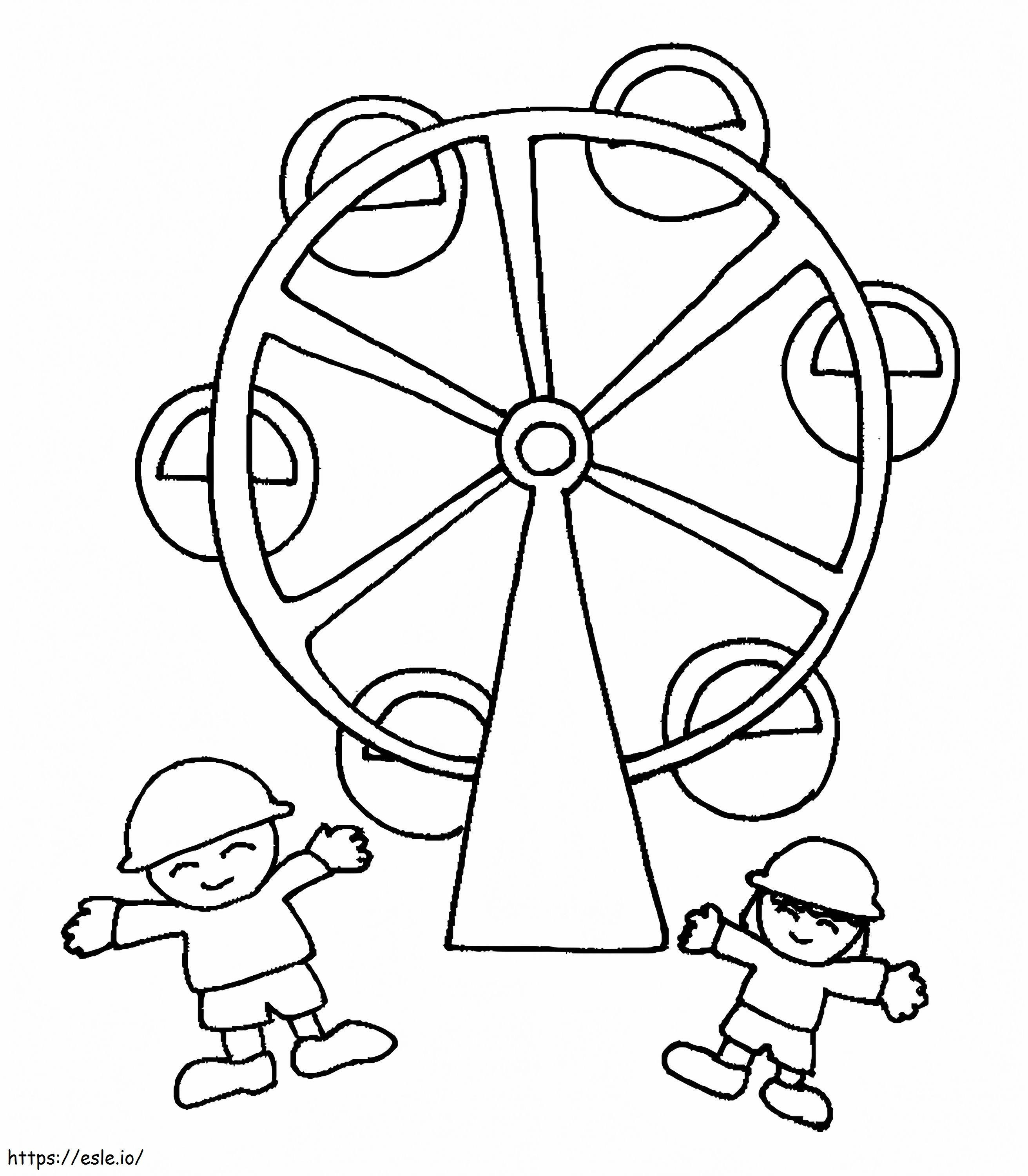 Kinder am Riesenrad ausmalbilder