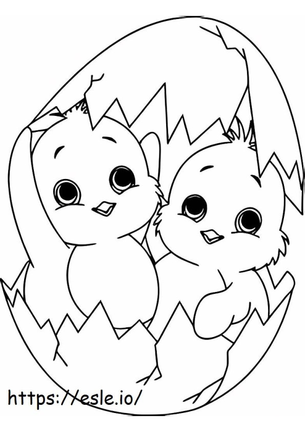 Two Chicks In Egg coloring page