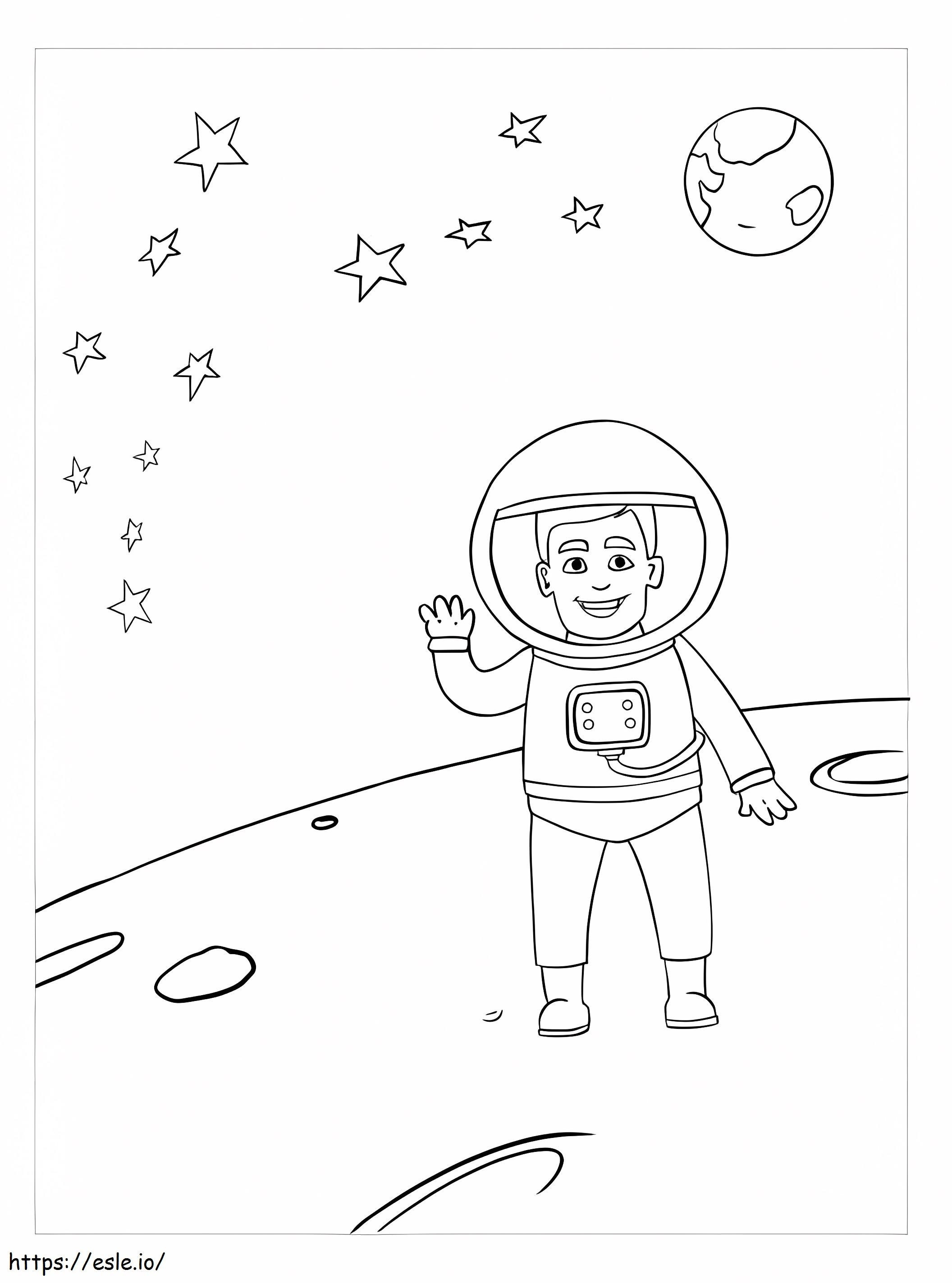 Coloriage Rocketman dans l'espace à imprimer dessin