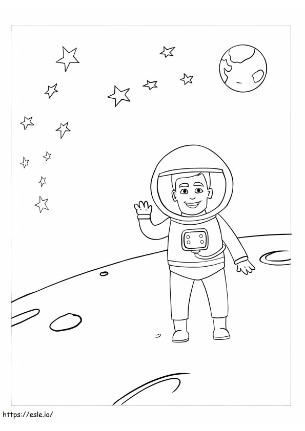 Coloriage Rocketman dans l'espace à imprimer dessin
