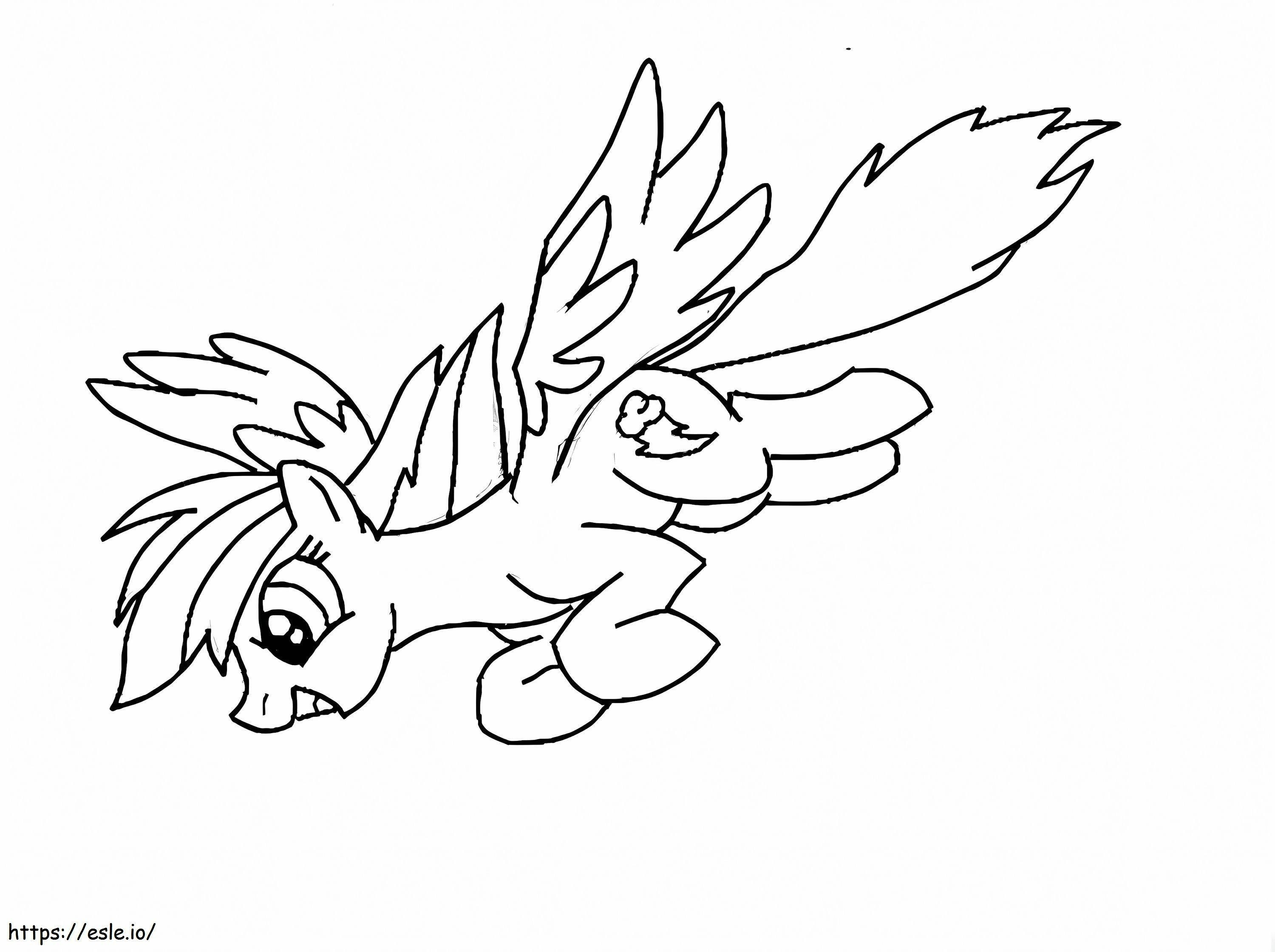 Rainbow Dash Flying Down coloring page