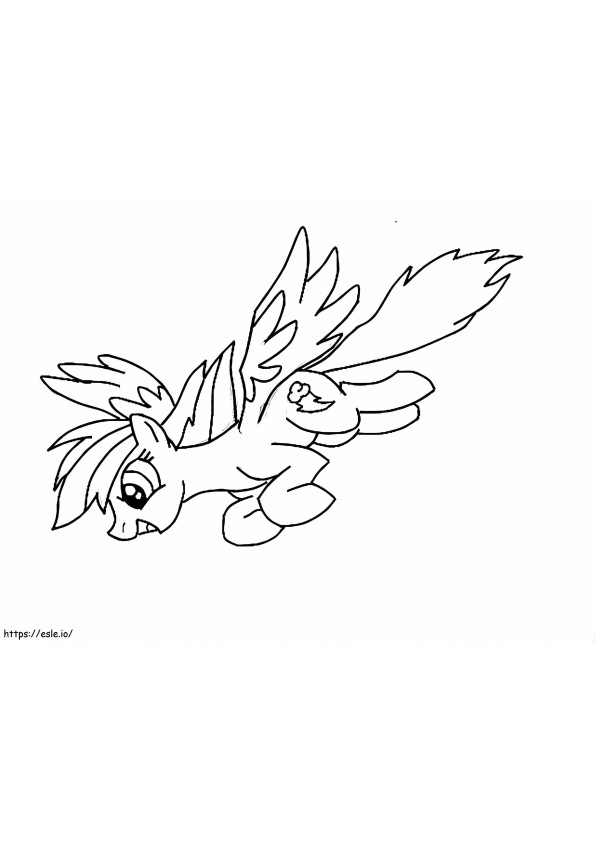 Rainbow Dash Flying Down coloring page