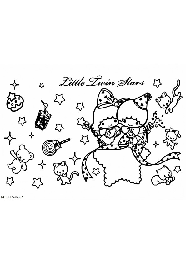 Coloriage Petites étoiles jumelles 10 à imprimer dessin