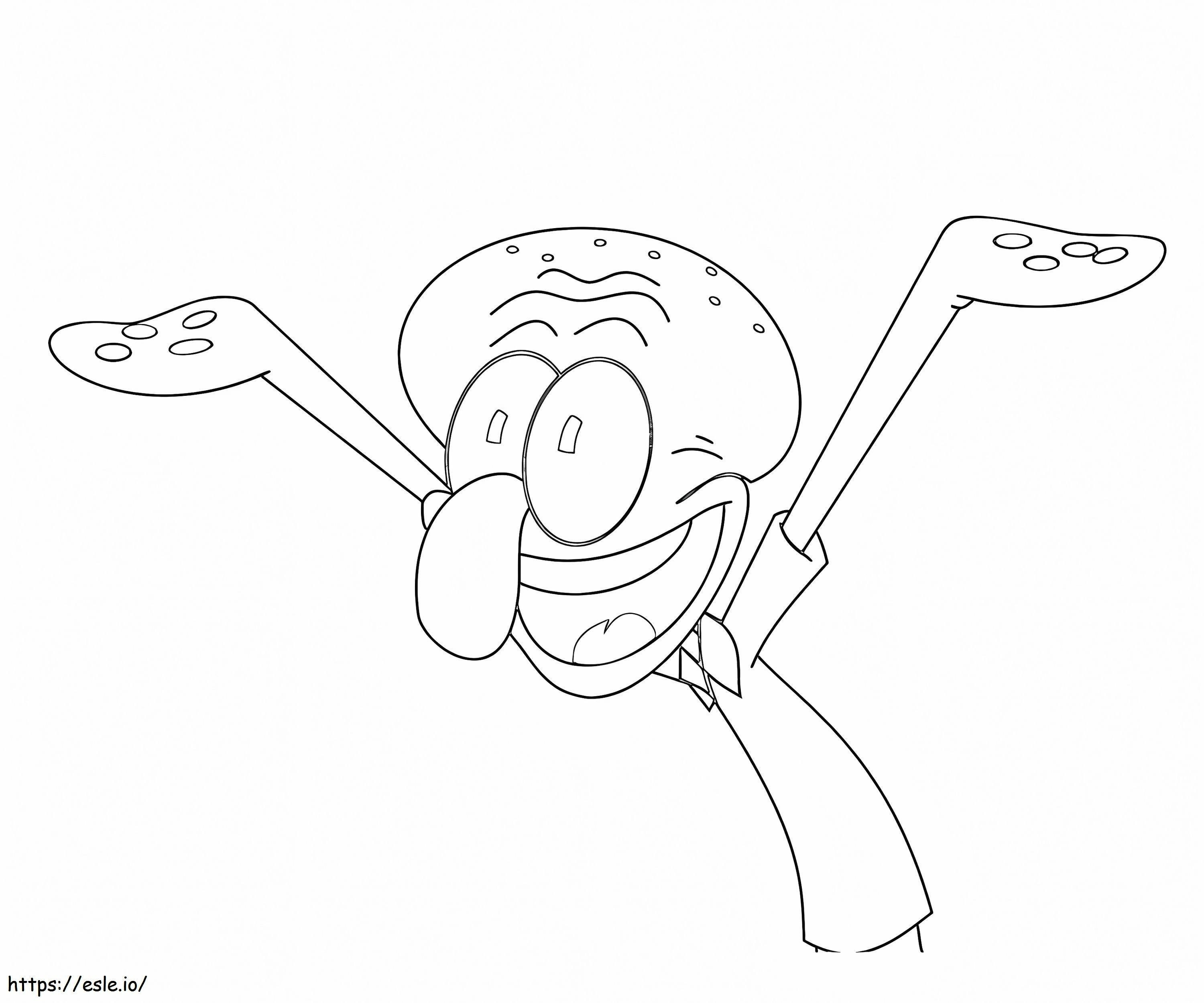 Squidward Is Happy coloring page