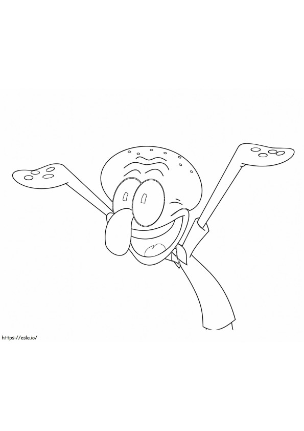 Squidward Is Happy coloring page