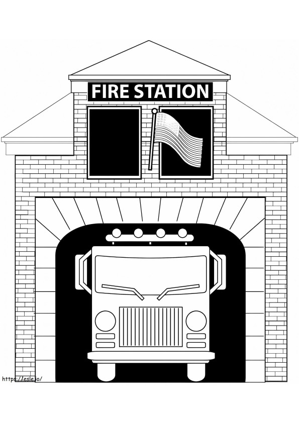 Tipăriți Stația de Pompieri de colorat