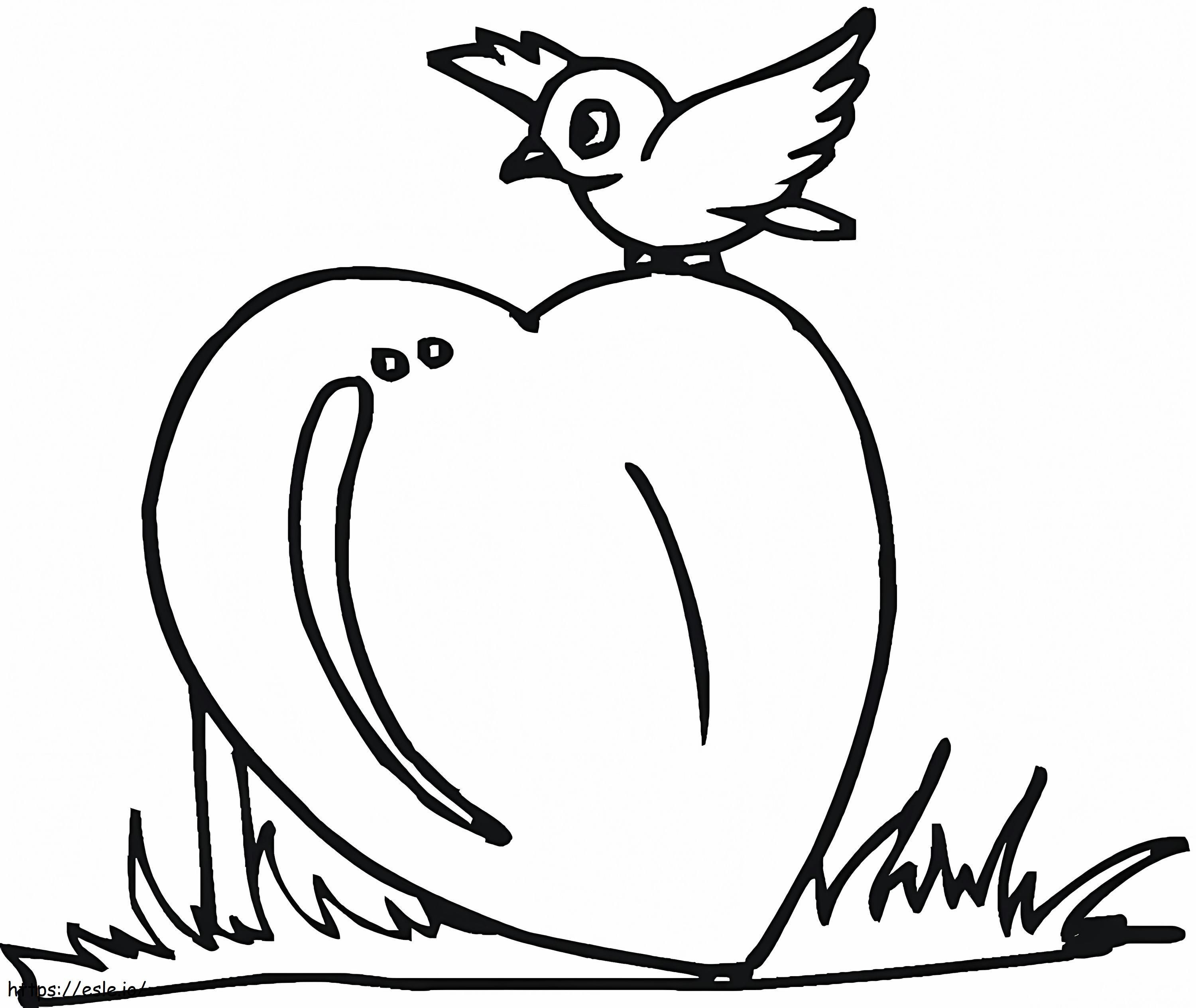 Heart And Bird coloring page
