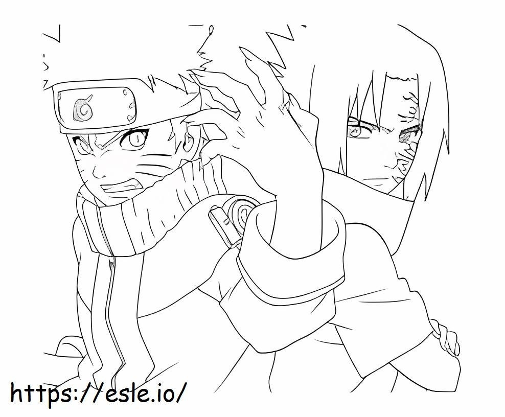 Naruto i Sasuke kolorowanka