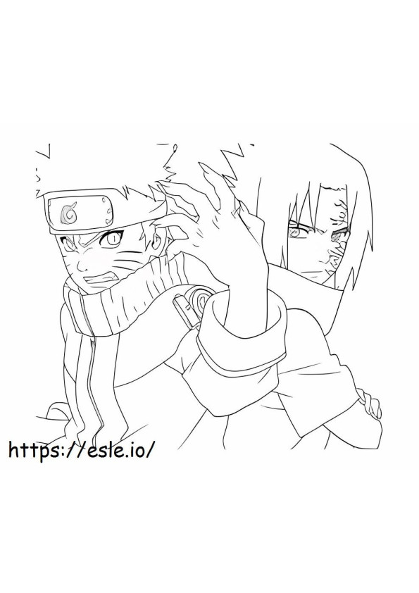 Coloriage Naruto et Sasuke à imprimer dessin