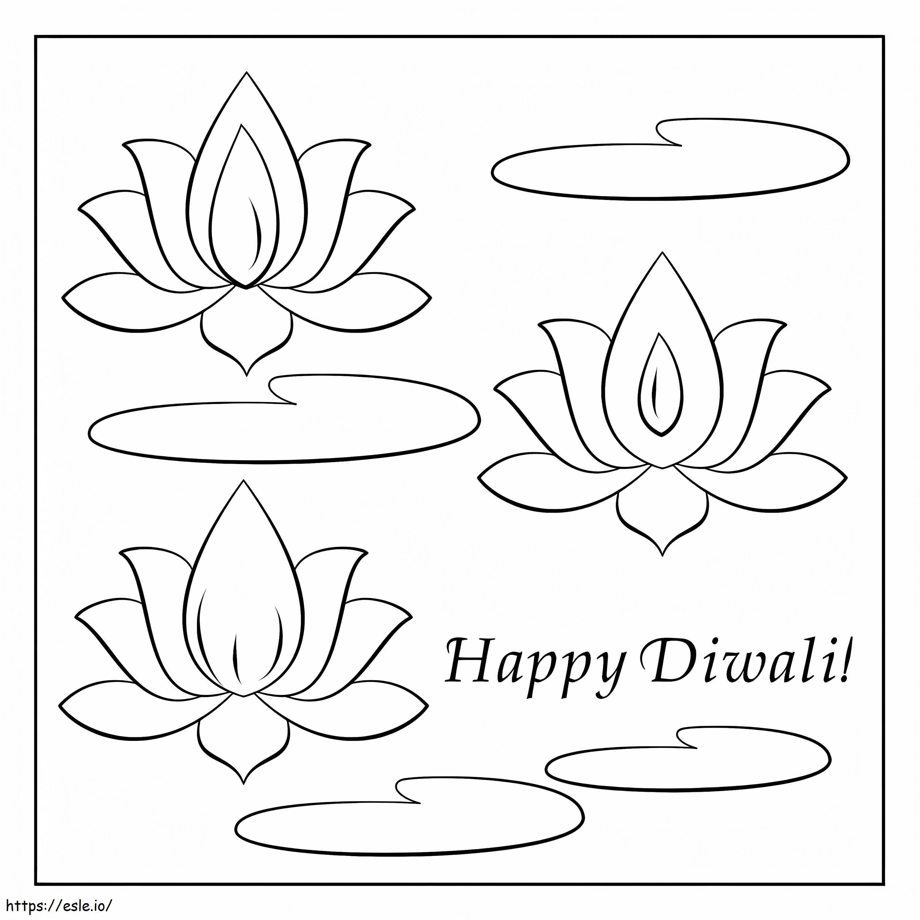 Coloriage Carte Joyeux Diwali à imprimer dessin