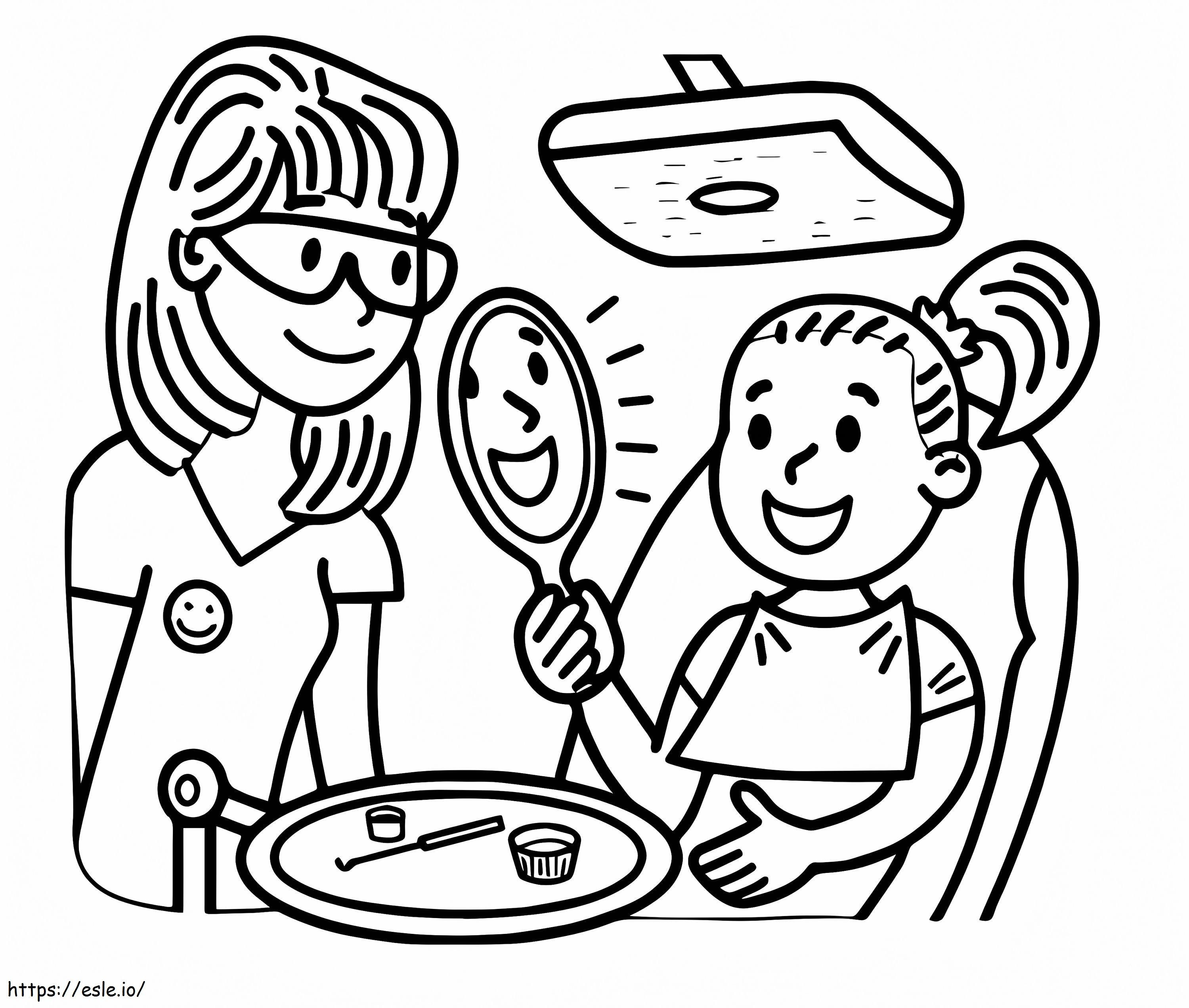 Happy Girl And Dentist coloring page