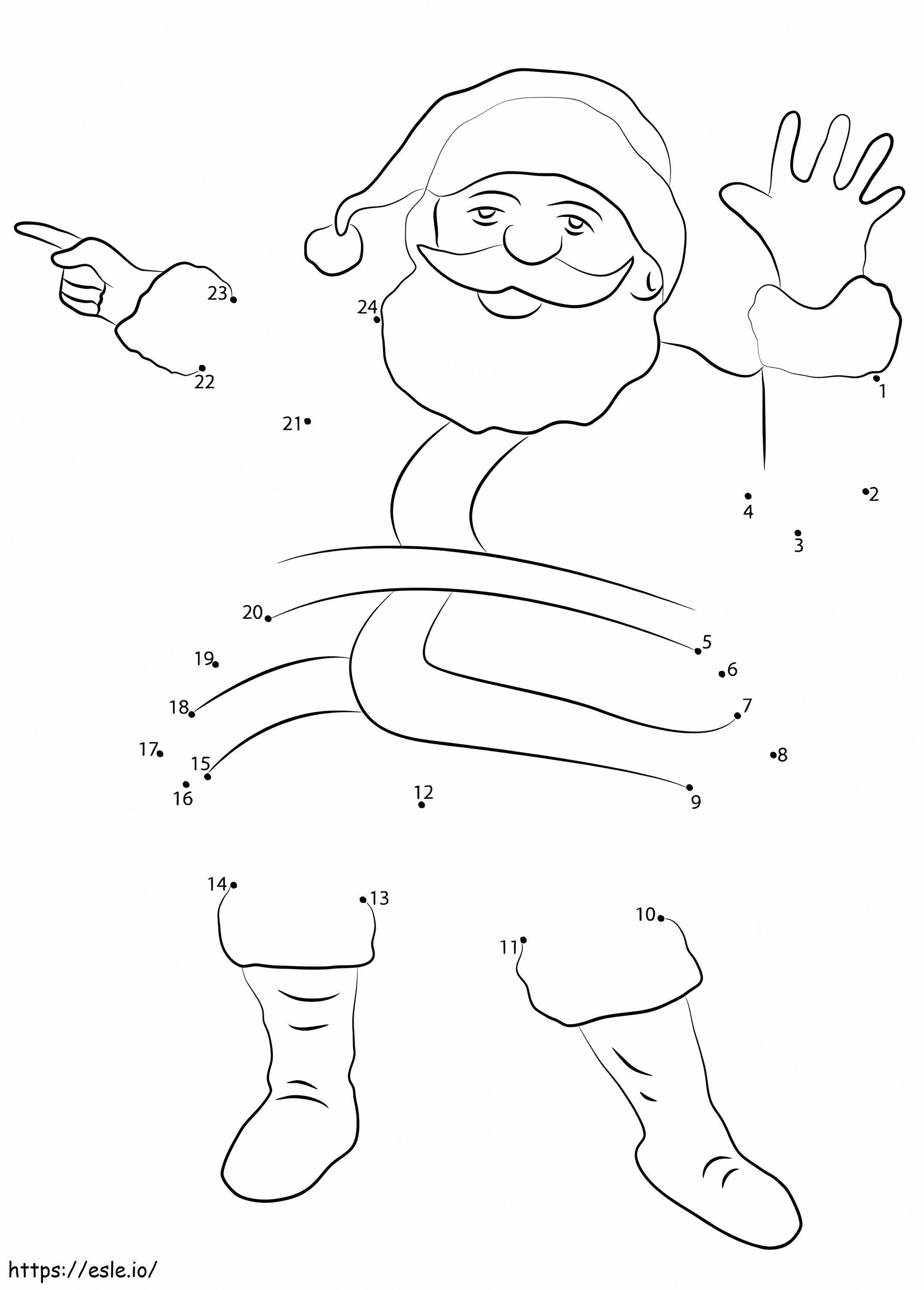 Santa Claus Happy Dot To Dots coloring page