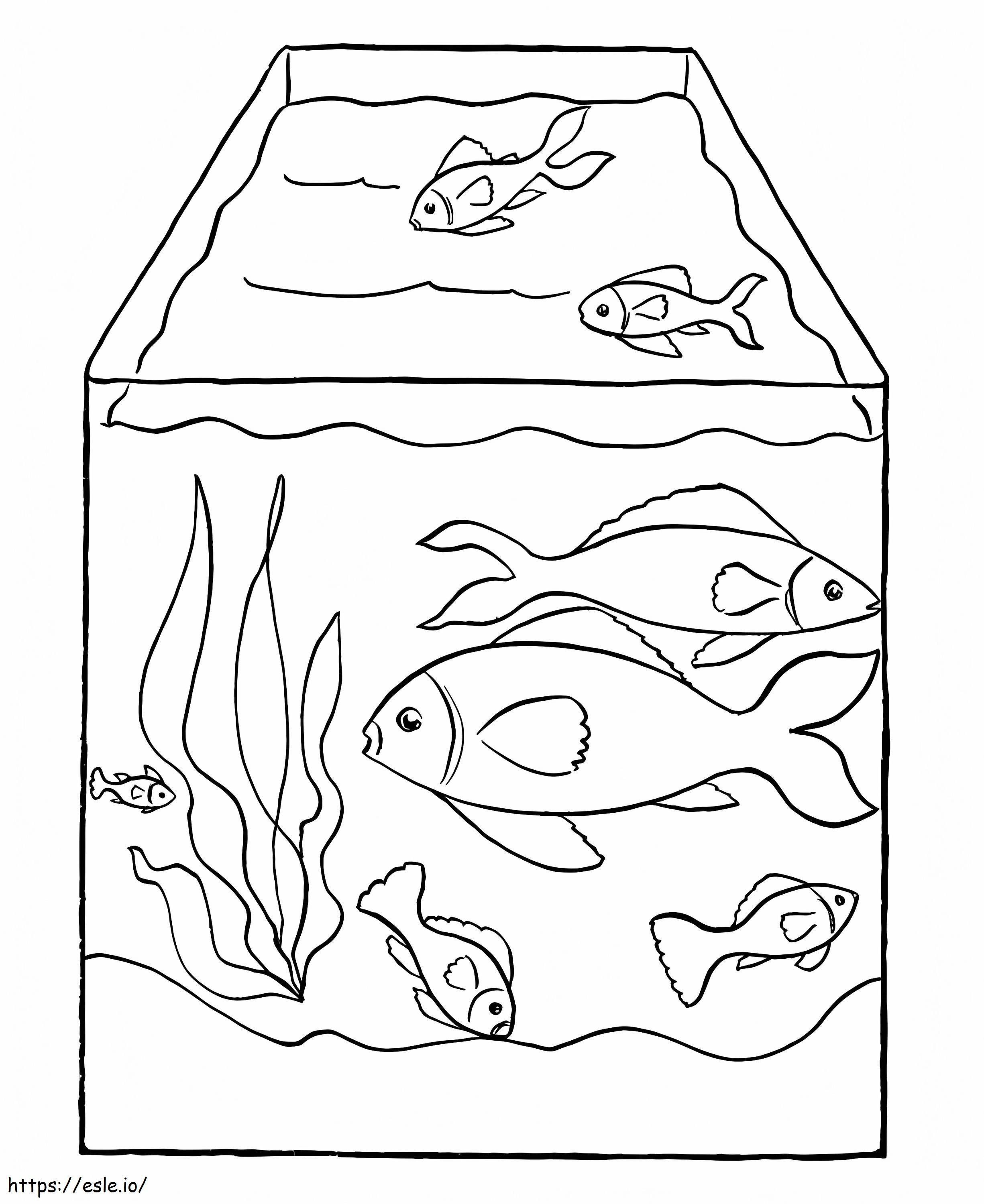 Akvaariosäiliö värityskuva