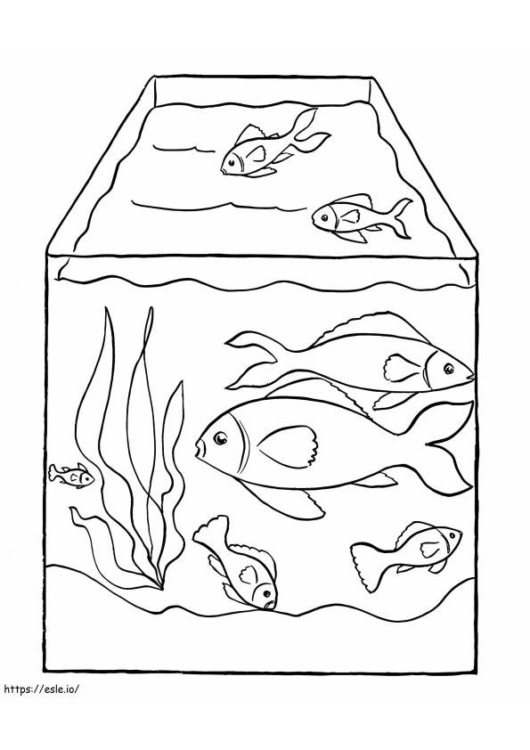 Akvaariosäiliö värityskuva