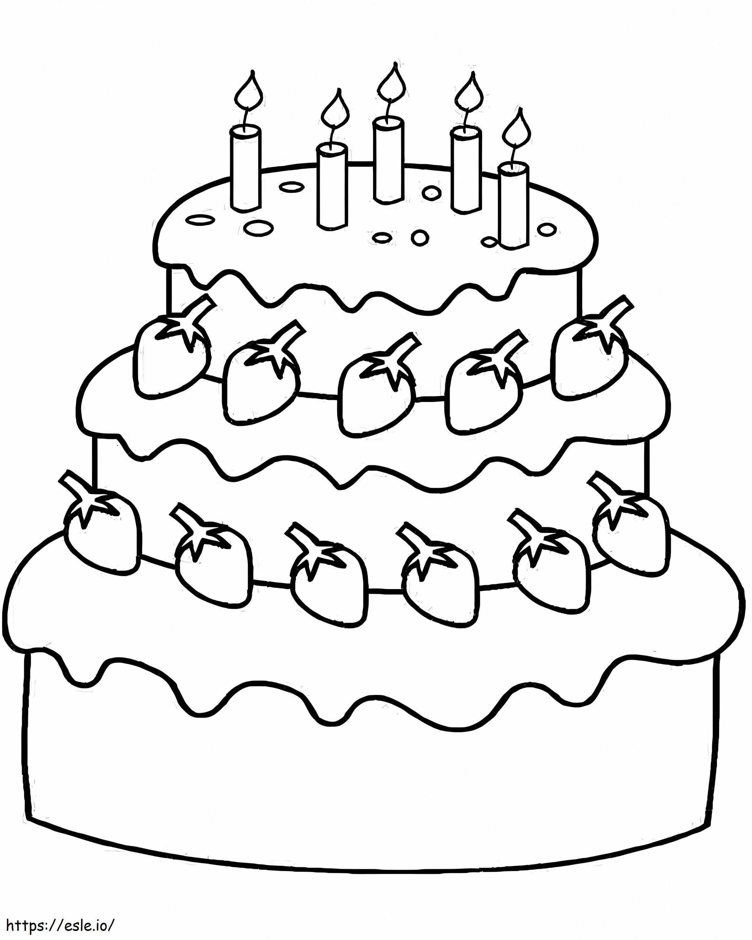 Birthday Cake 4 coloring page