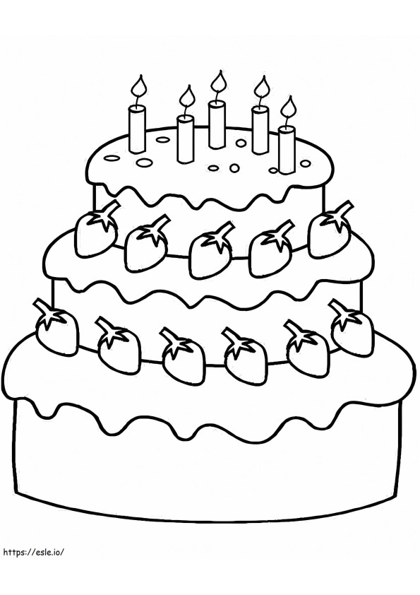 Birthday Cake 4 coloring page