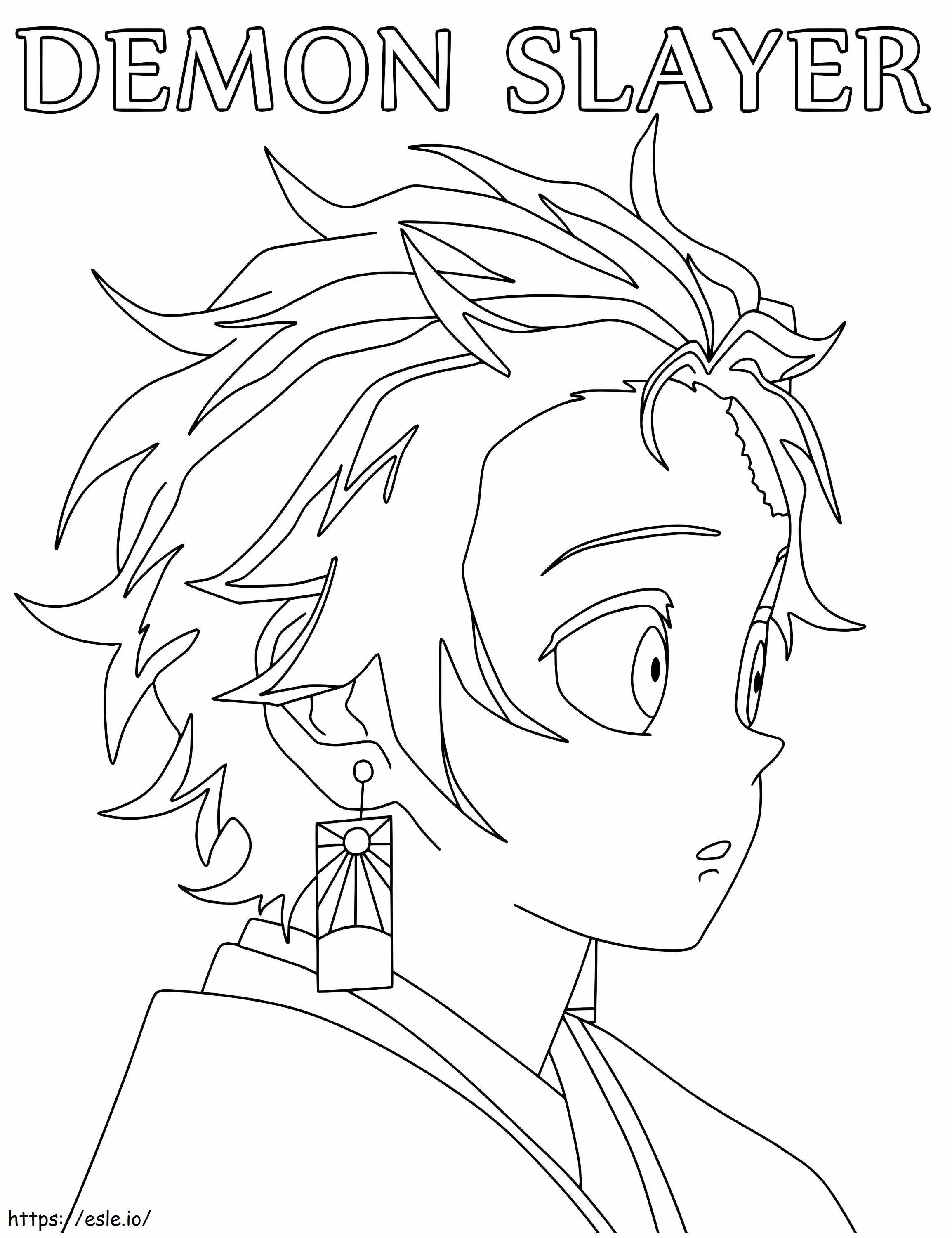 Tanjiro Face coloring page