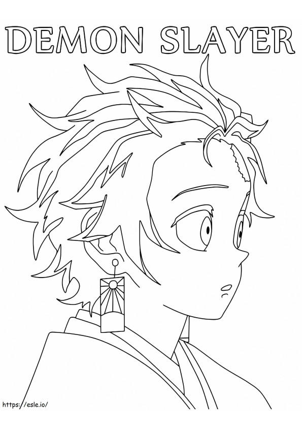 Tanjiro Face coloring page