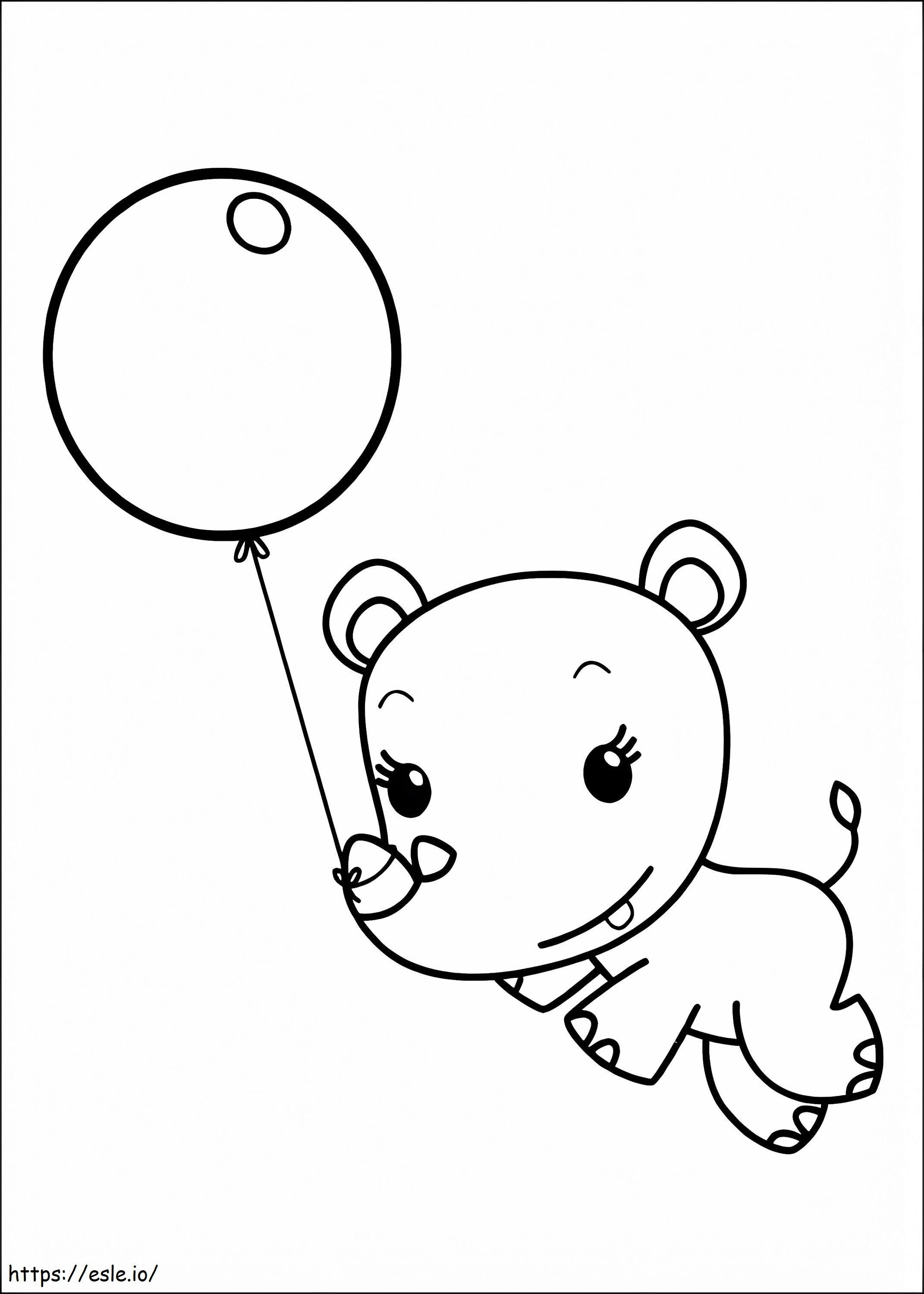 Coloriage Lulu avec un ballon à imprimer dessin