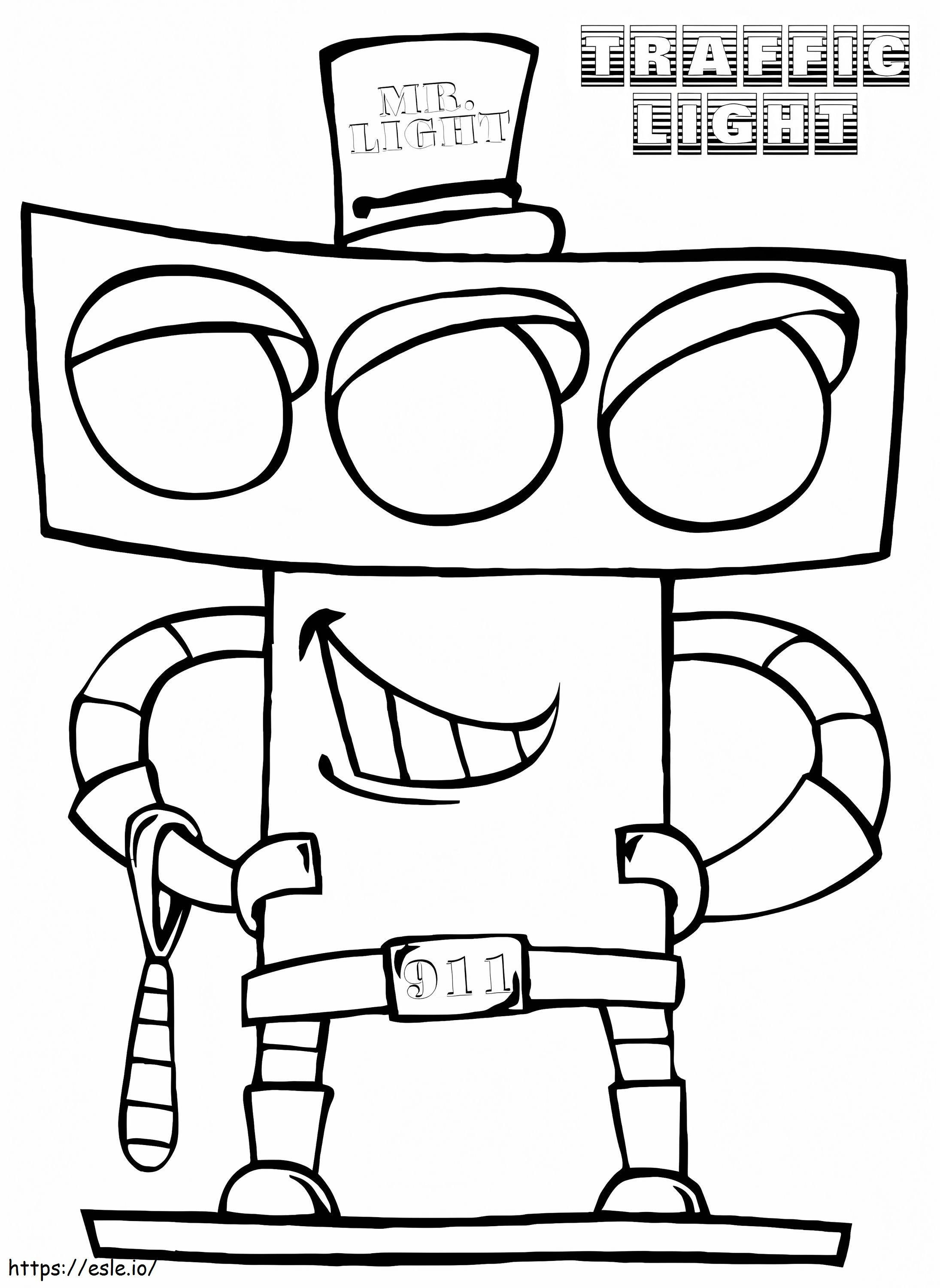 Mr. Traffic Light coloring page