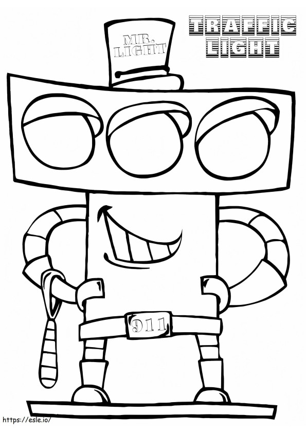 Mr. Traffic Light coloring page