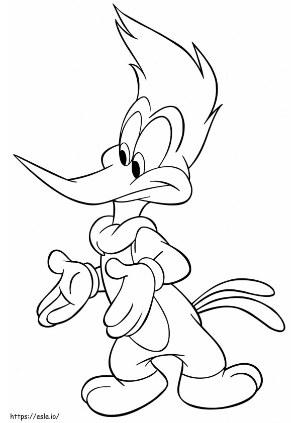 Simple Woody Woodpecker coloring page