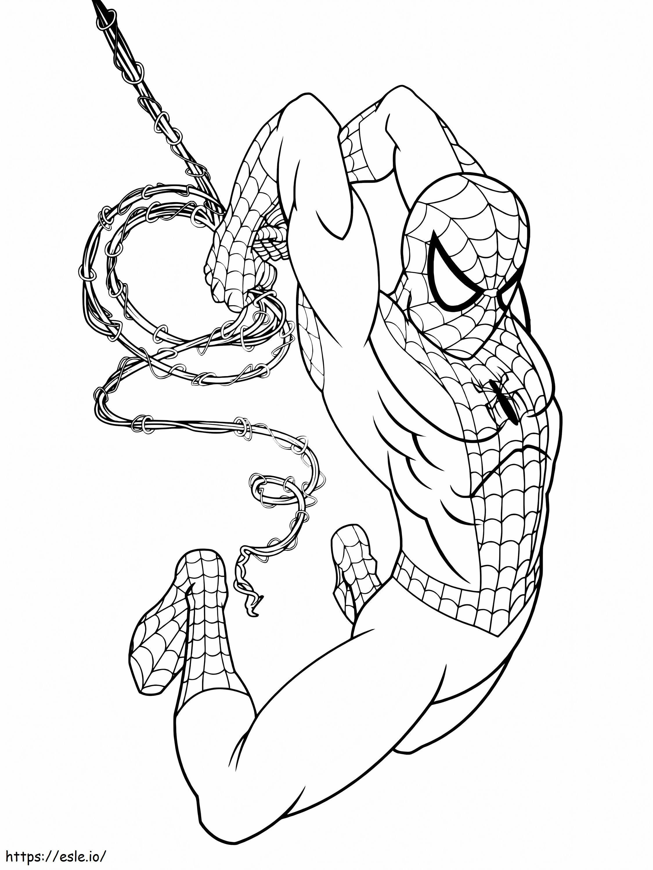 Coloriage Attaque de Spiderman à imprimer dessin