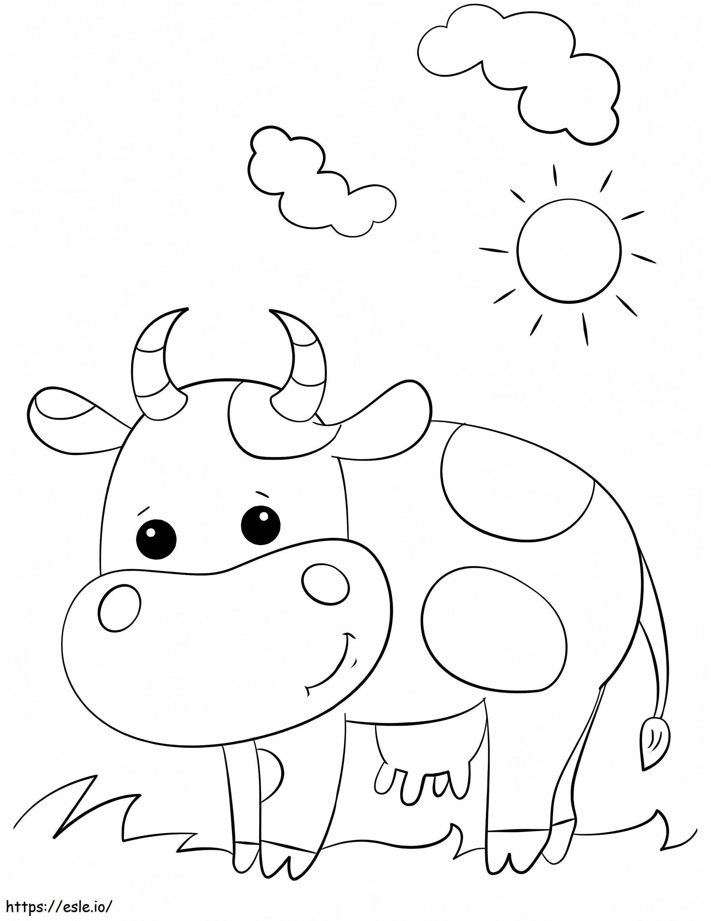Beautiful Cow coloring page