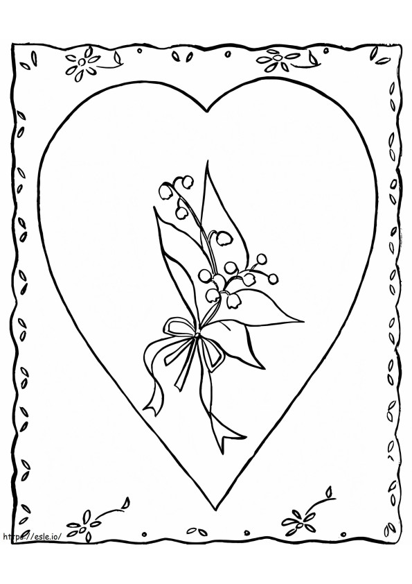 Imprimați cardul de Valentine de colorat