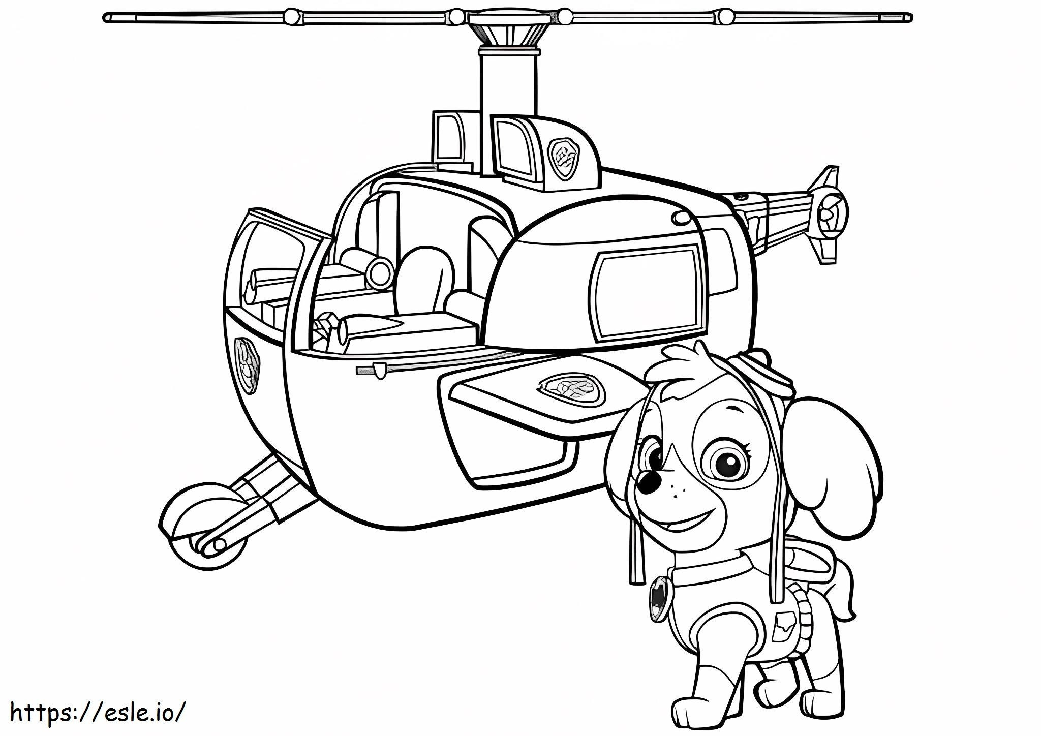 Skye'S Paw Patrol Helicopter coloring page