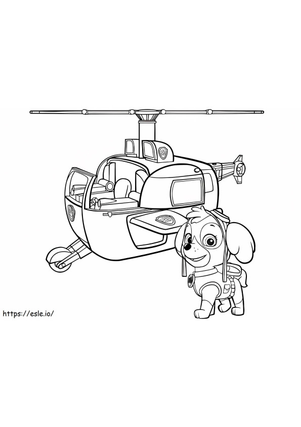 Helicóptero de la Patrulla Canina de Skye para colorear