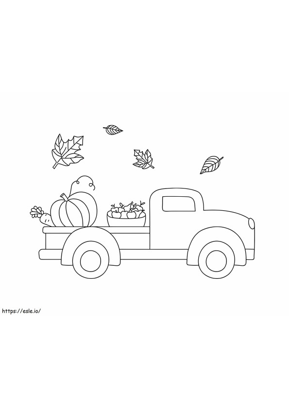 Truck On Thanksgiving Day coloring page
