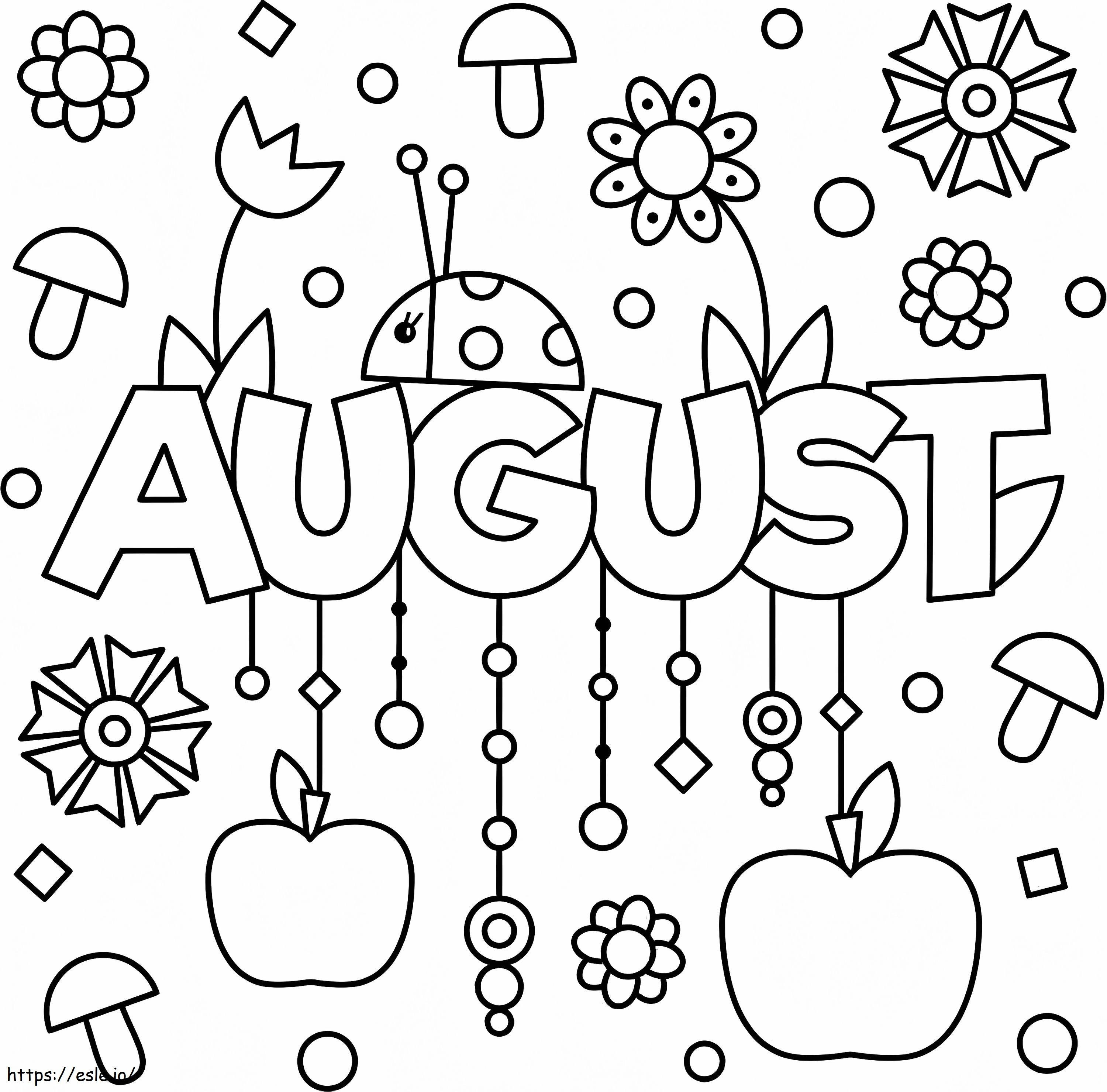 Cool August coloring page